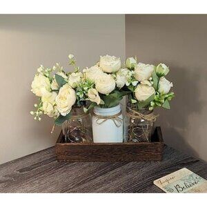 New Mason Jar Lights Centerpiece Table Decorations for Dining Room Farmhouse